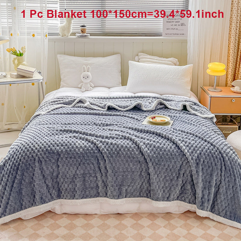 Fleece Blanket for Couch Sofa Bed Camping Travel Cozy Soft Warm Gift
