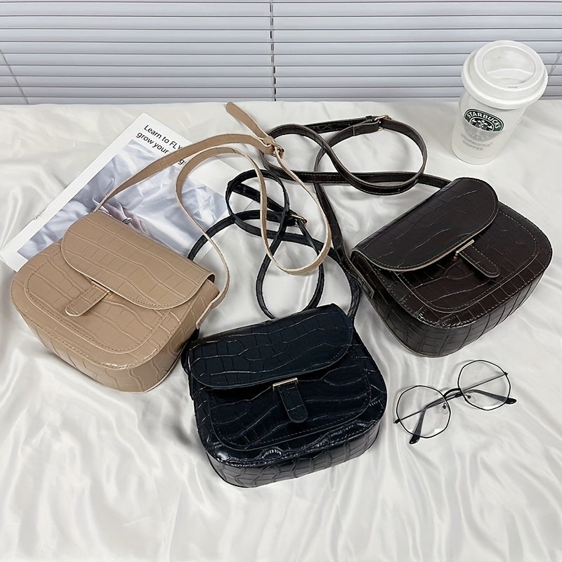 Black Mini Square Bag Crossbody Shoulder Bag Fashion Small PU Bag