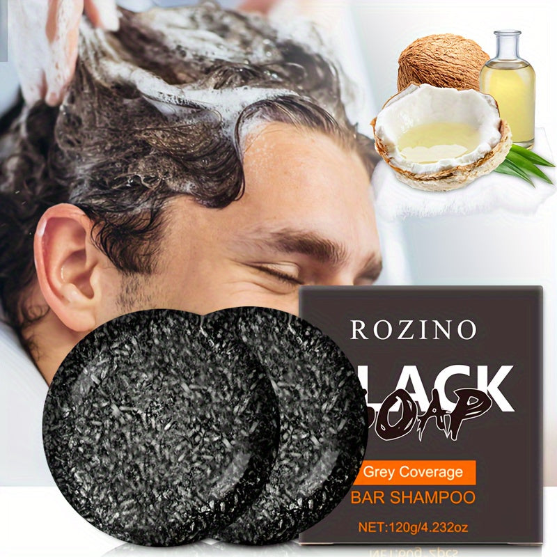 Unisex Black Hair Soap with Mulberry for Nourished Shiny Hair 2 Pack