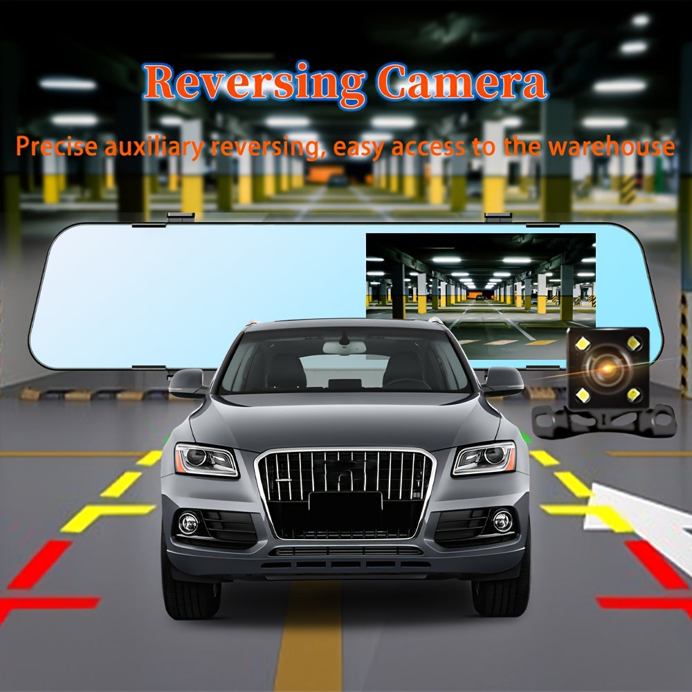 5-дюймовый экран автомобиля видеорегистратор с передней и задней записью, циклический DVR