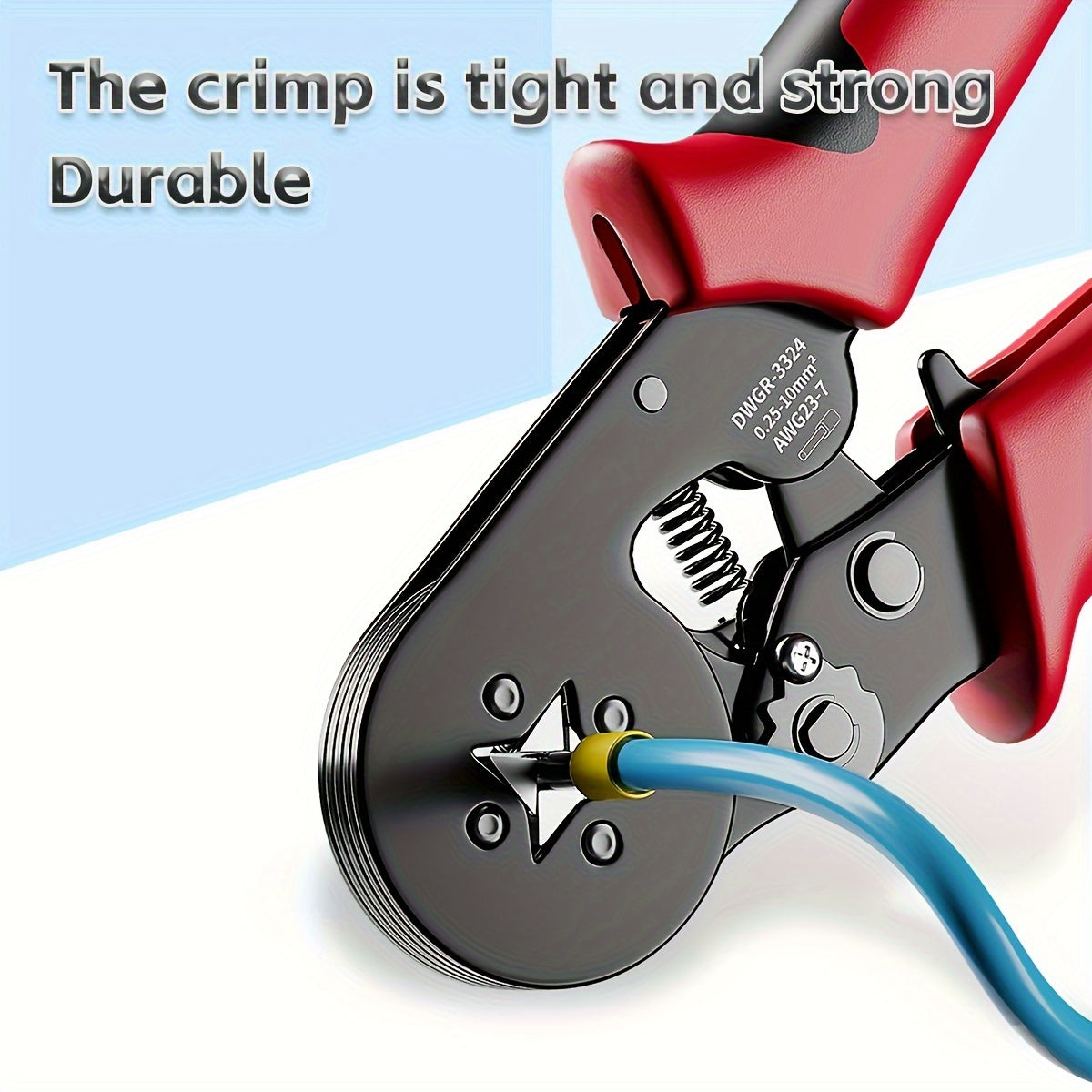 Elektr mutaxassisi uchun ko'p funksiyali qirqish pliers, 0.25-10mm² oralig'ida moslashuvchan ratchet terminal ulanishi, aylanish ta'miri va texnik xizmat ko'rsatish uchun ideal, Evropa uslubidagi dizayn.