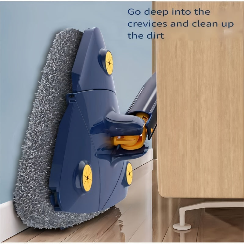 360° Rotating Cleaning Mop Set with Long Handle and 2 Cloths for Wet and Dry Use