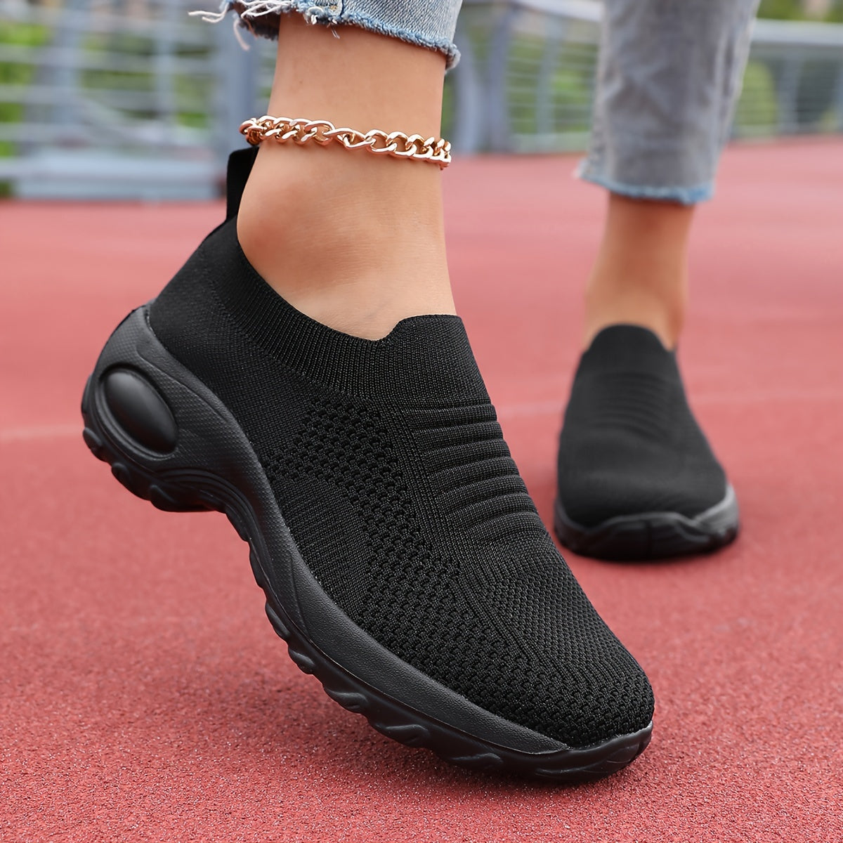 Women's Breathable Slip-On Sneakers with Embroidered Detail and Durable MD Sole