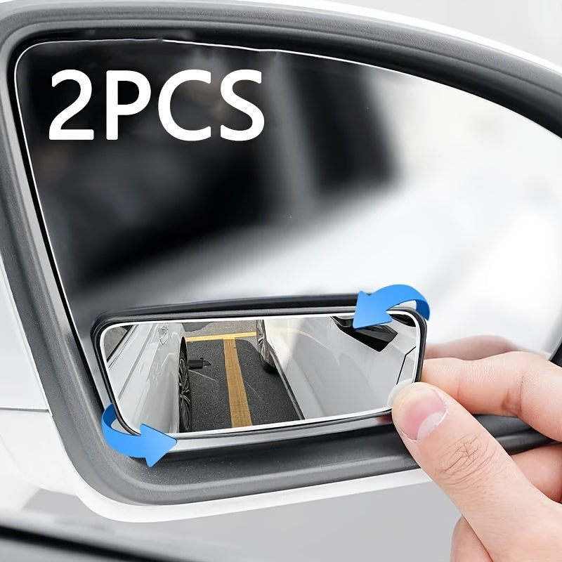 2 Packs Car Side Blind Zone Rearview Mirrors Adjustable Wide-Angle Parking Mirrors