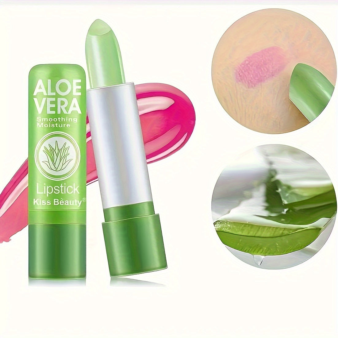 Women Aloe Vera Color-Changing Lip Balm Long-Lasting Non-Stick Jelly Lipstick