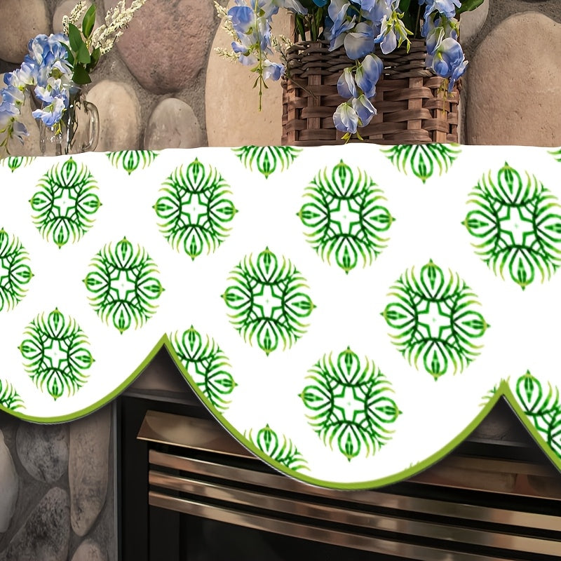 Multi-Functional Geometric Mantle Scarf for Fireplace 49.78cm x 78.7" Polyester Winter Holiday Decor