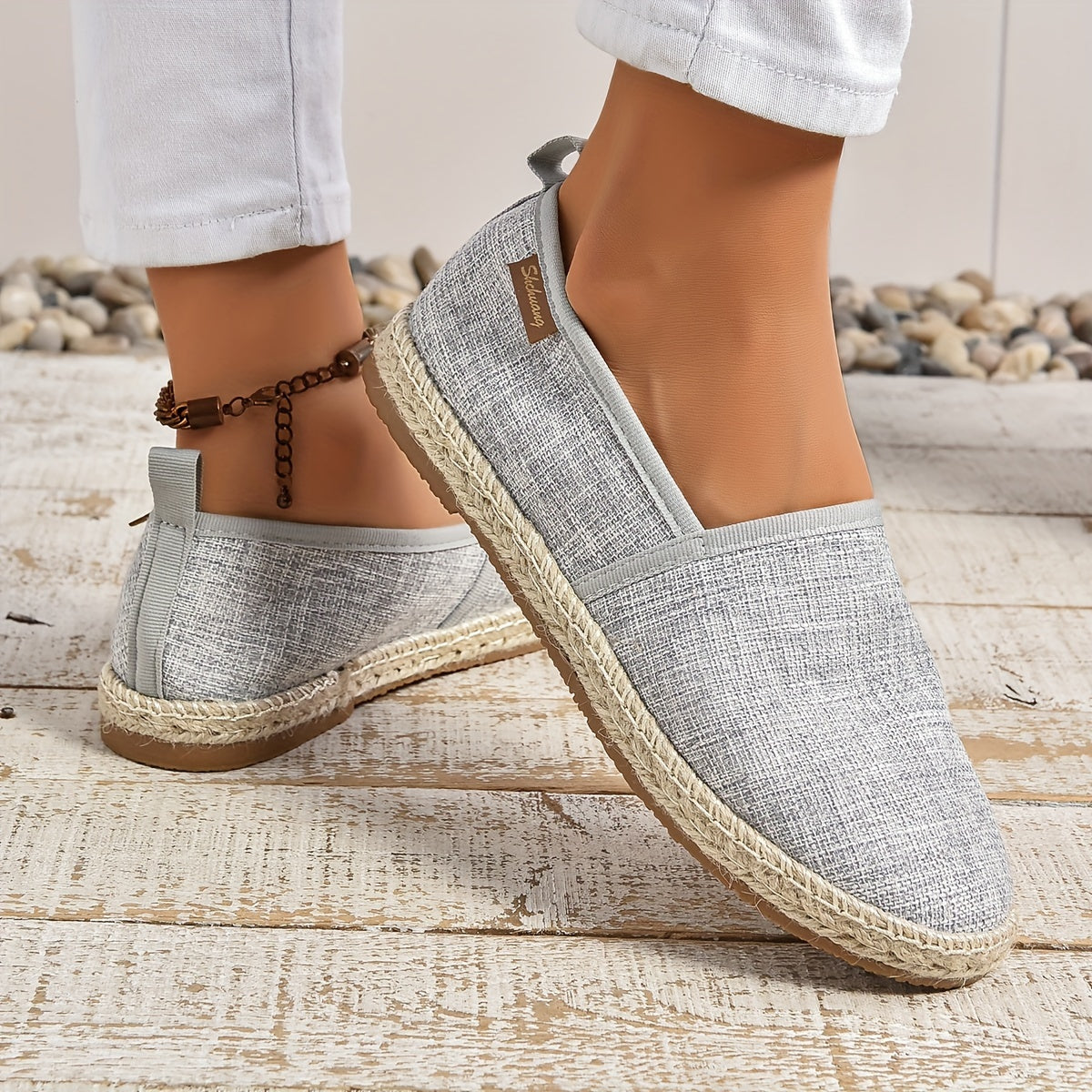 Women's Canvas Espadrille Slip-On Shoes Breathable Comfortable Casual