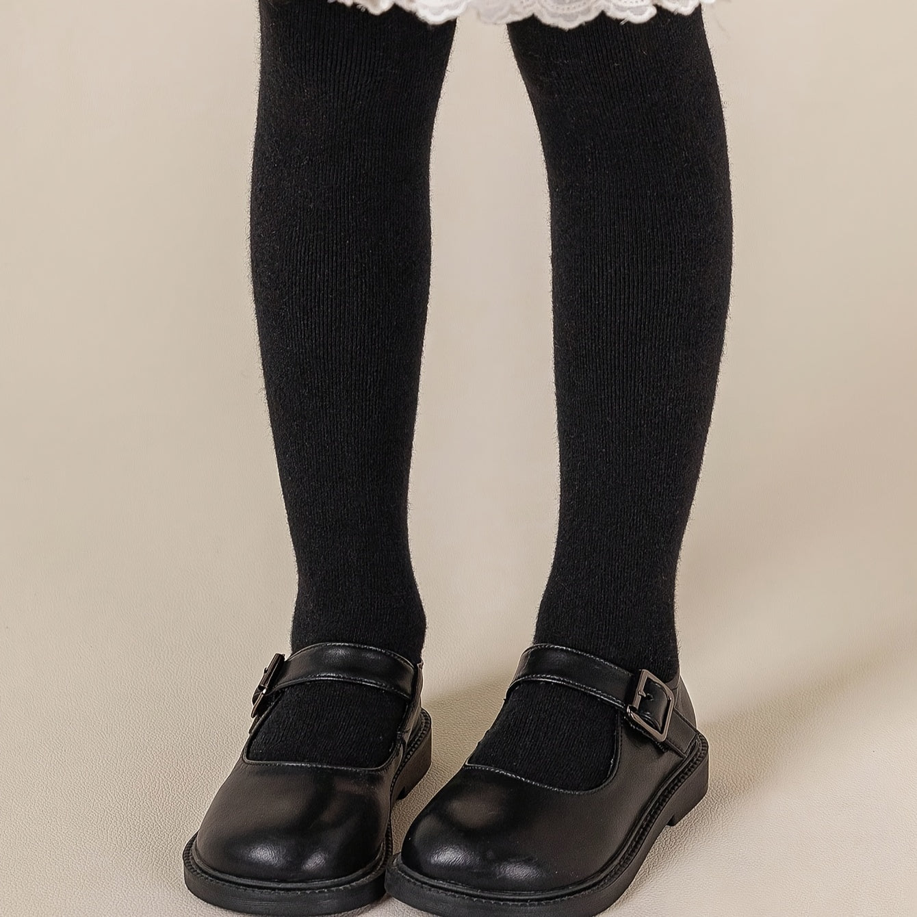 Bahor va kuz modasi uchun 3 juft qizlar uchun mustahkam to'qilgan paypoqlar.