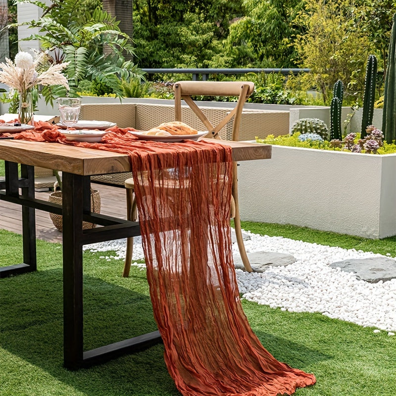 Camino de mesa de gasa de gasa para bodas, fiestas y decoración del hogar