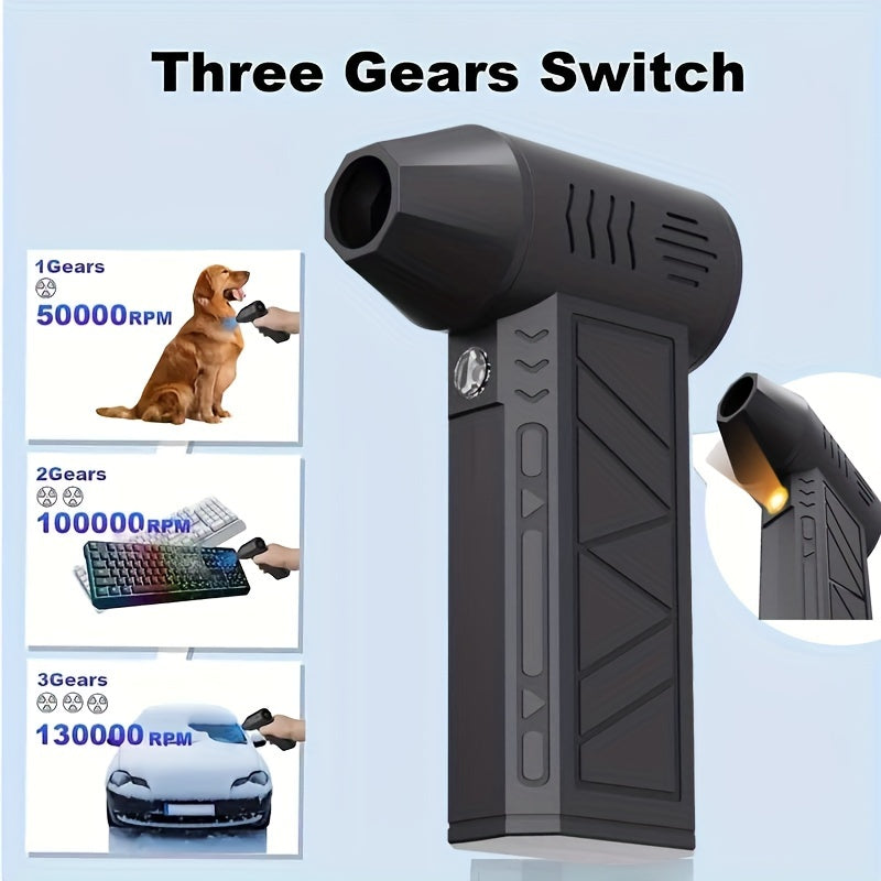 Portable USB Fan with 13000 RPM Rechargeable 5000mAh Lithium Battery Stepless Speed Dust Removal Electronic Cooling