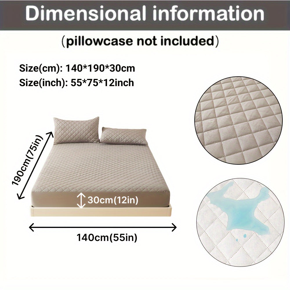 3-Layer Quilted Waterproof Mattress Protector Fitted Sheet for Single or Double Bed