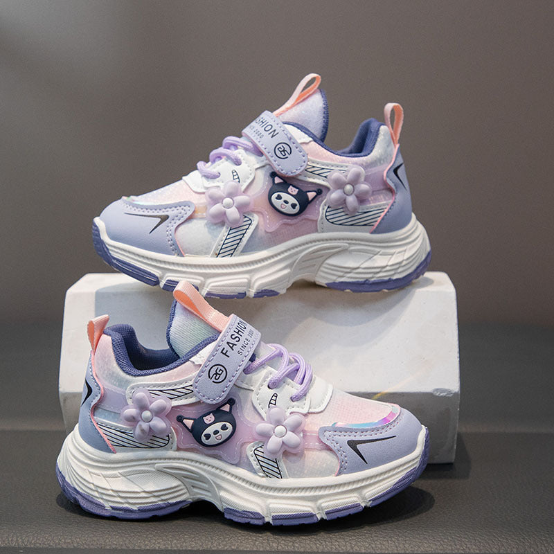 Детские мультяшные кроссовки на низком ходу с застежкой-липучкой, резиновая подошва, тканевая подкладка