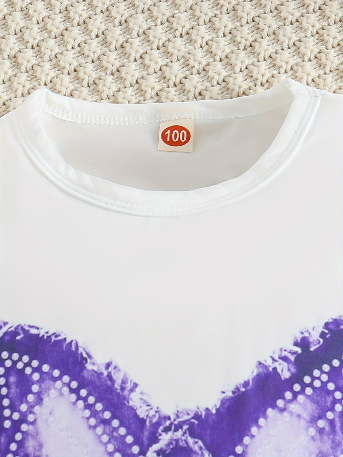 Kids' Casual Set Short Sleeve Top and Split Denim Micro Bell Pants Polyester Animal Pattern