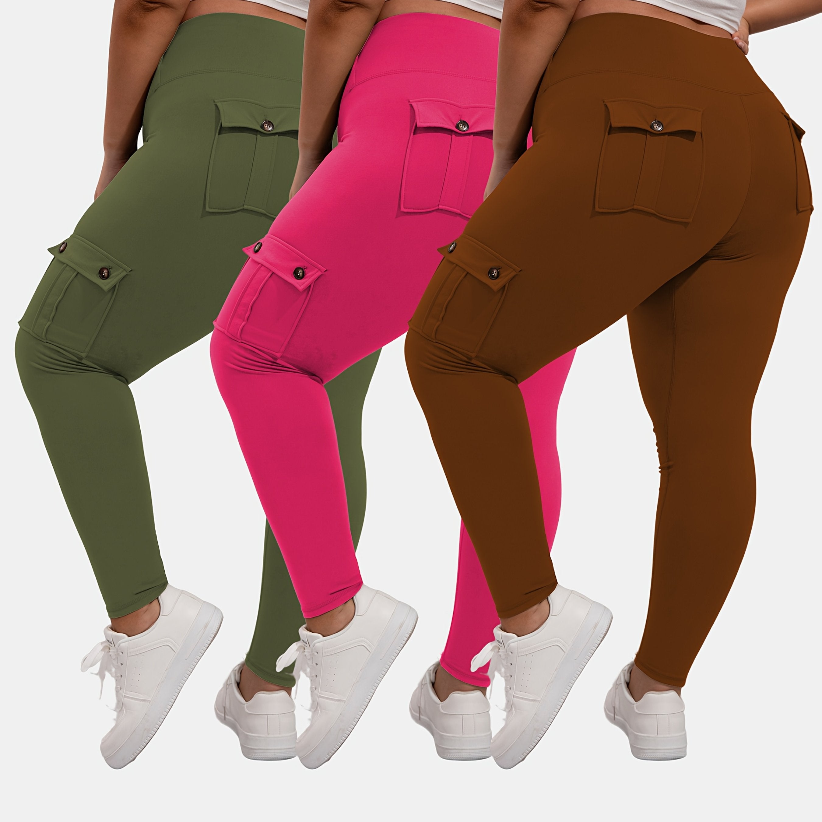 Women's Plus Size Sports Leggings High Waist Tummy Control Four-Way Stretch