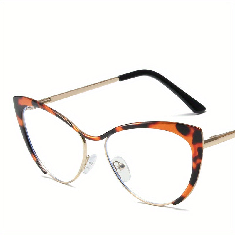 Women's Gold Cat Eye Glasses Small Frame Blue Light Reading Glasses