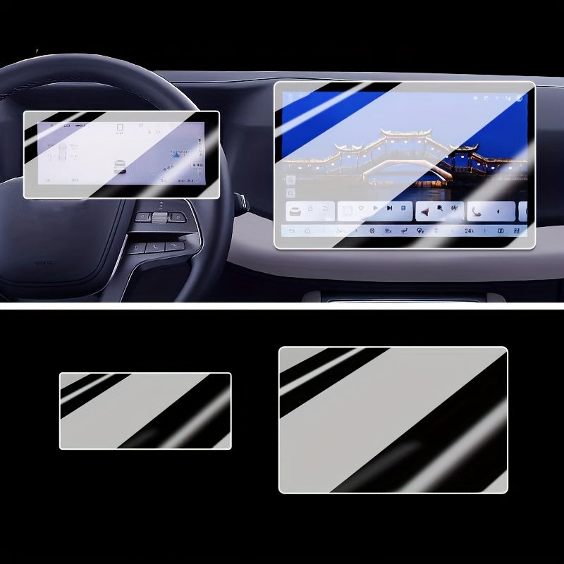 2 Sheets Tempered Glass Screen Protectors for Car Radio and Navigation 12.8 Inch LCD