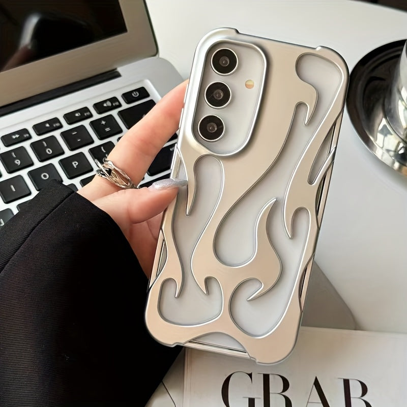Flame-Shaped Design Phone Case for S24 Ultra with Hollowed-Out Heat Dissipation and Breathability