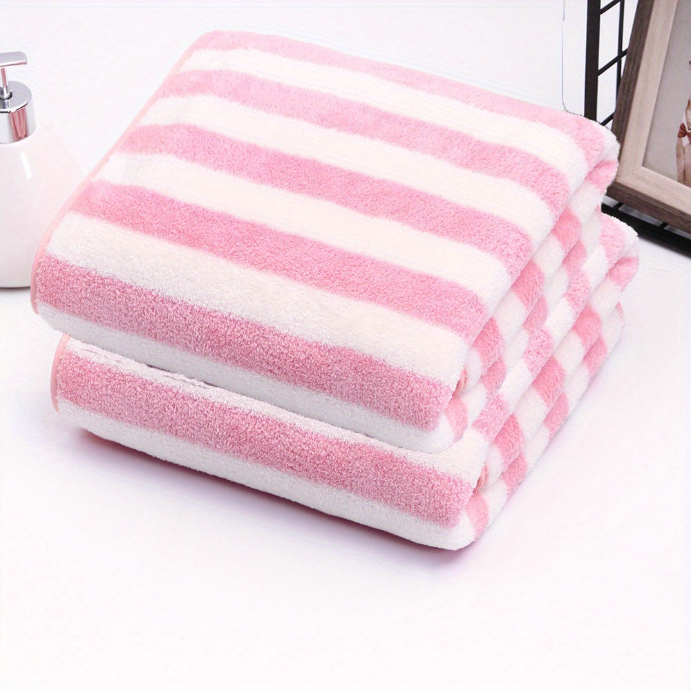 Microfiber Bath Towel Absorbent Quick-Dry with Colorful Stripes