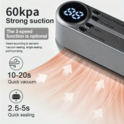 Compact USB rechargeable vacuum sealer for kitchen and picnics