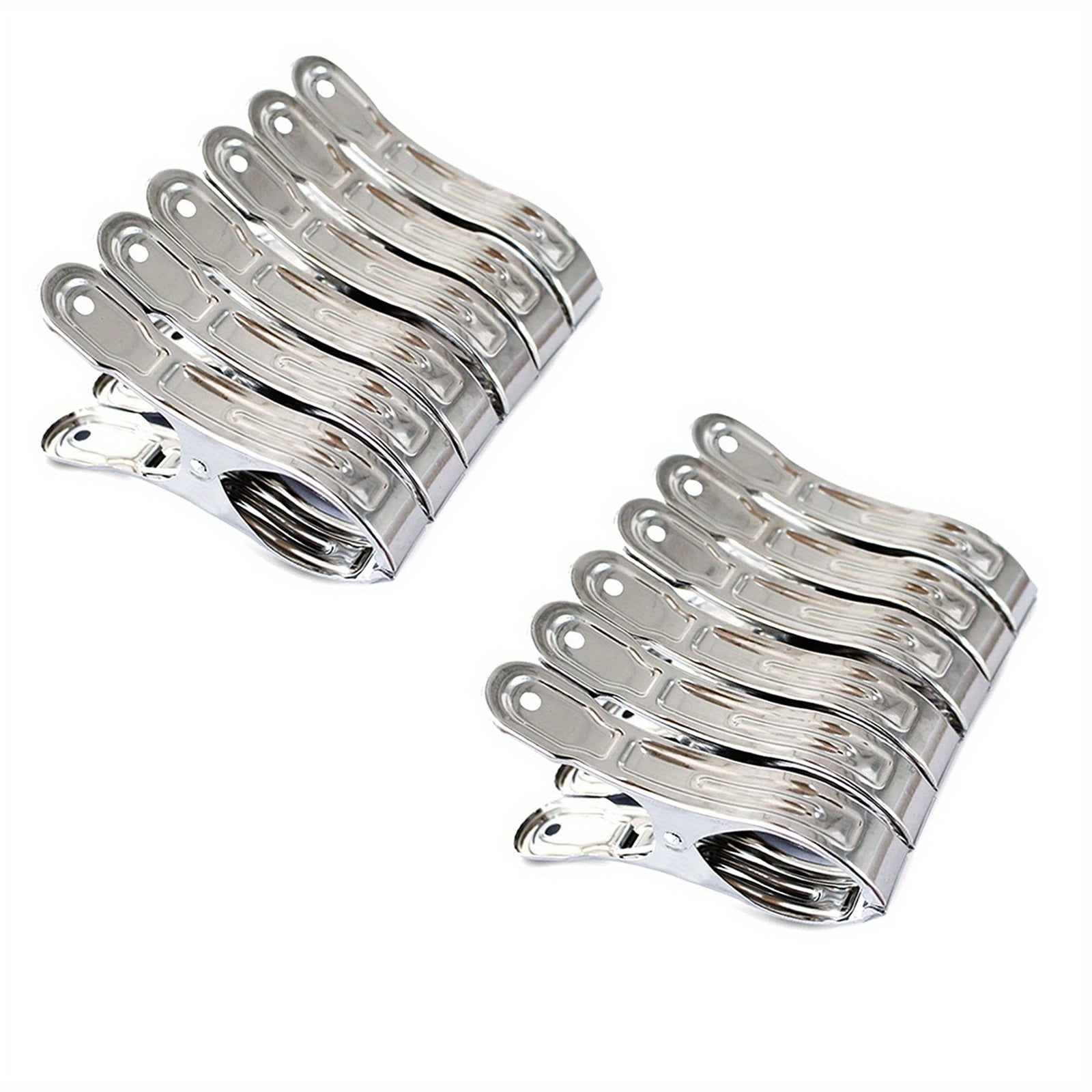 Juego de 6 o 12 pinzas de ropa grandes de acero inoxidable para toallas y sillas de playa