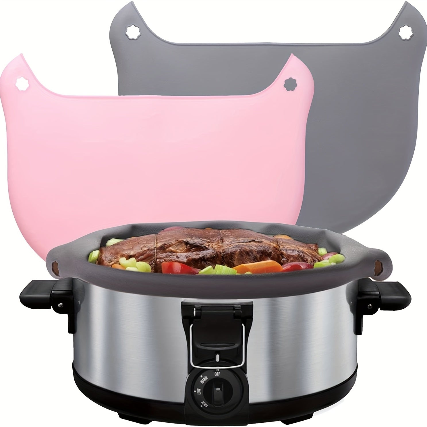 Reusable Silicone Slow Cooker Liners Set of 2 for 6 7 8 Quart Crockpots