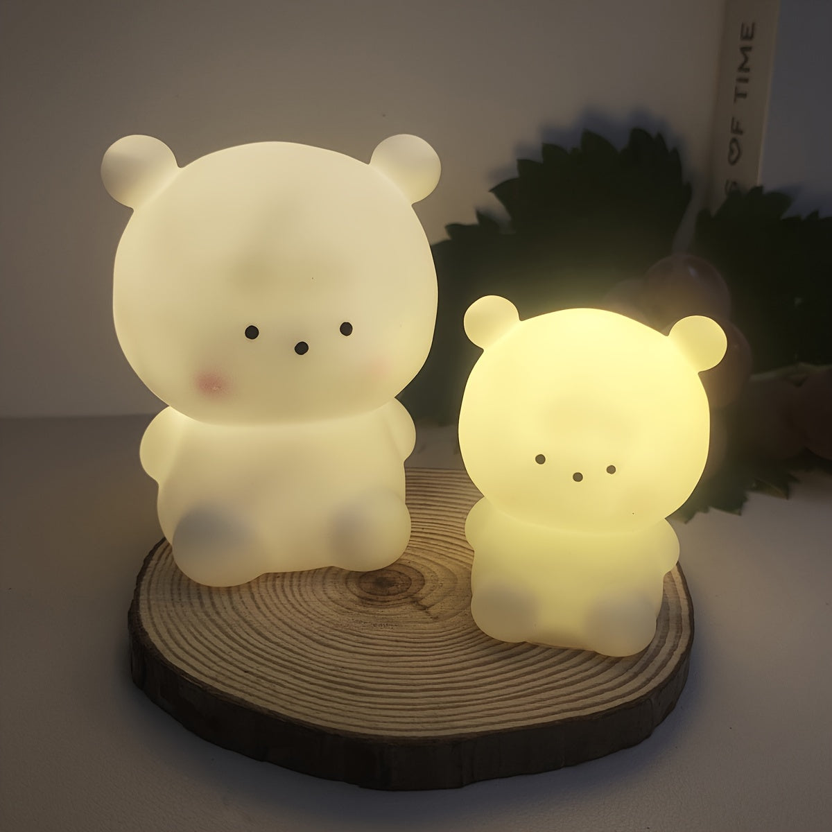 Little Bear LED Night Light for Kids Battery-Operated Halloween Christmas Decor