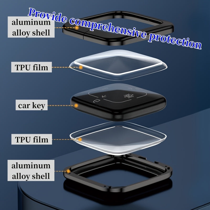 Estuche para llave de coche de aleación de aluminio CNC, ligero y duradero, protección total