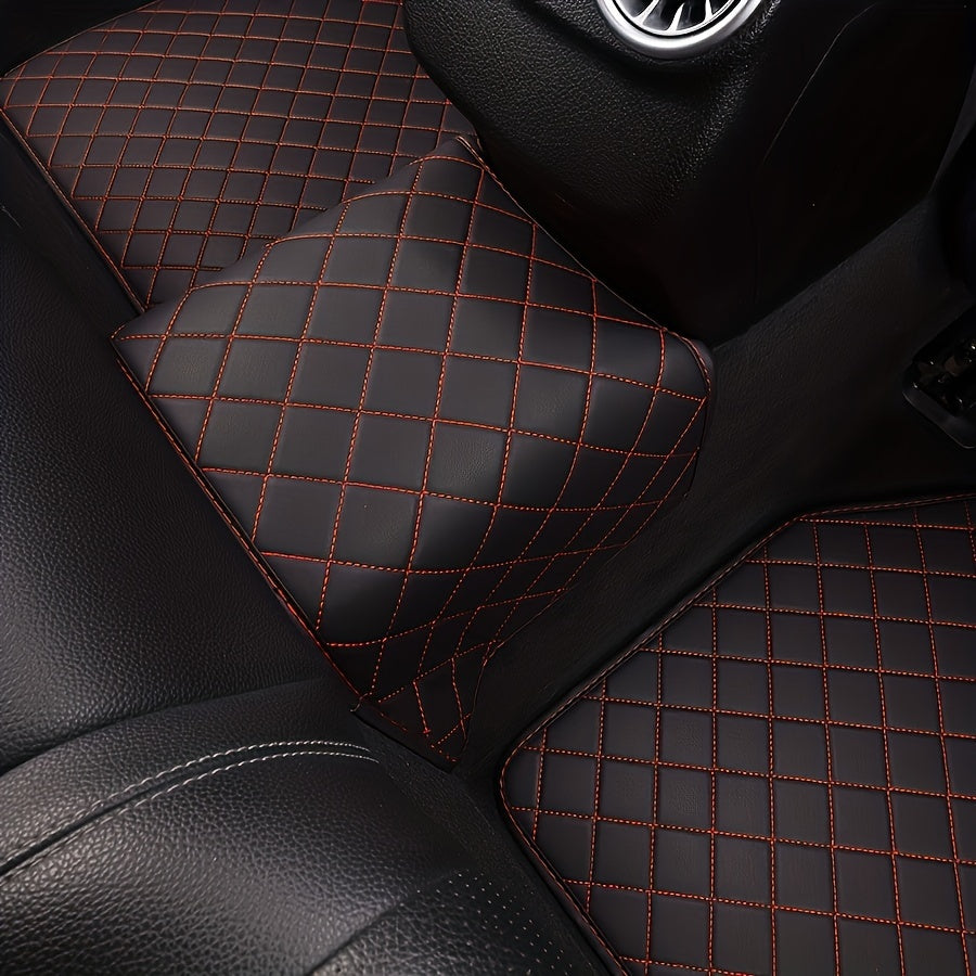 5-Piece PU Leather Car Floor Mats Waterproof All-Weather Non-Slip Foot Pads