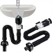 Metal Sink Drain Kit with Expandable P-Trap for 1-1/4 and 1-1/2 Inch Drains Odor Prevention