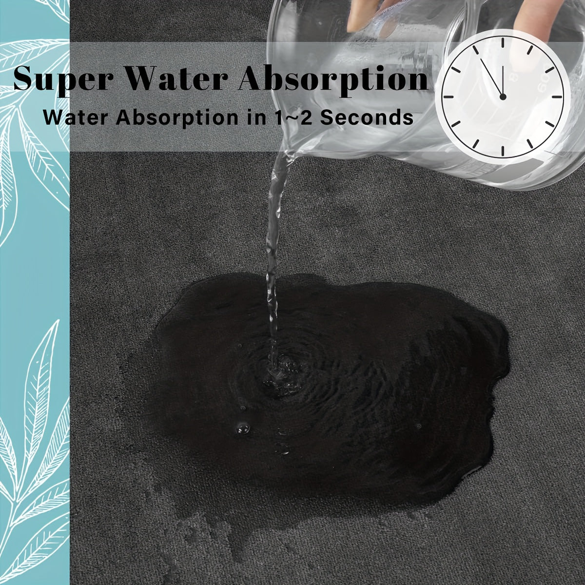 Alfombra absorbente antideslizante para baño, entrada de cocina, suave y cómoda, grande