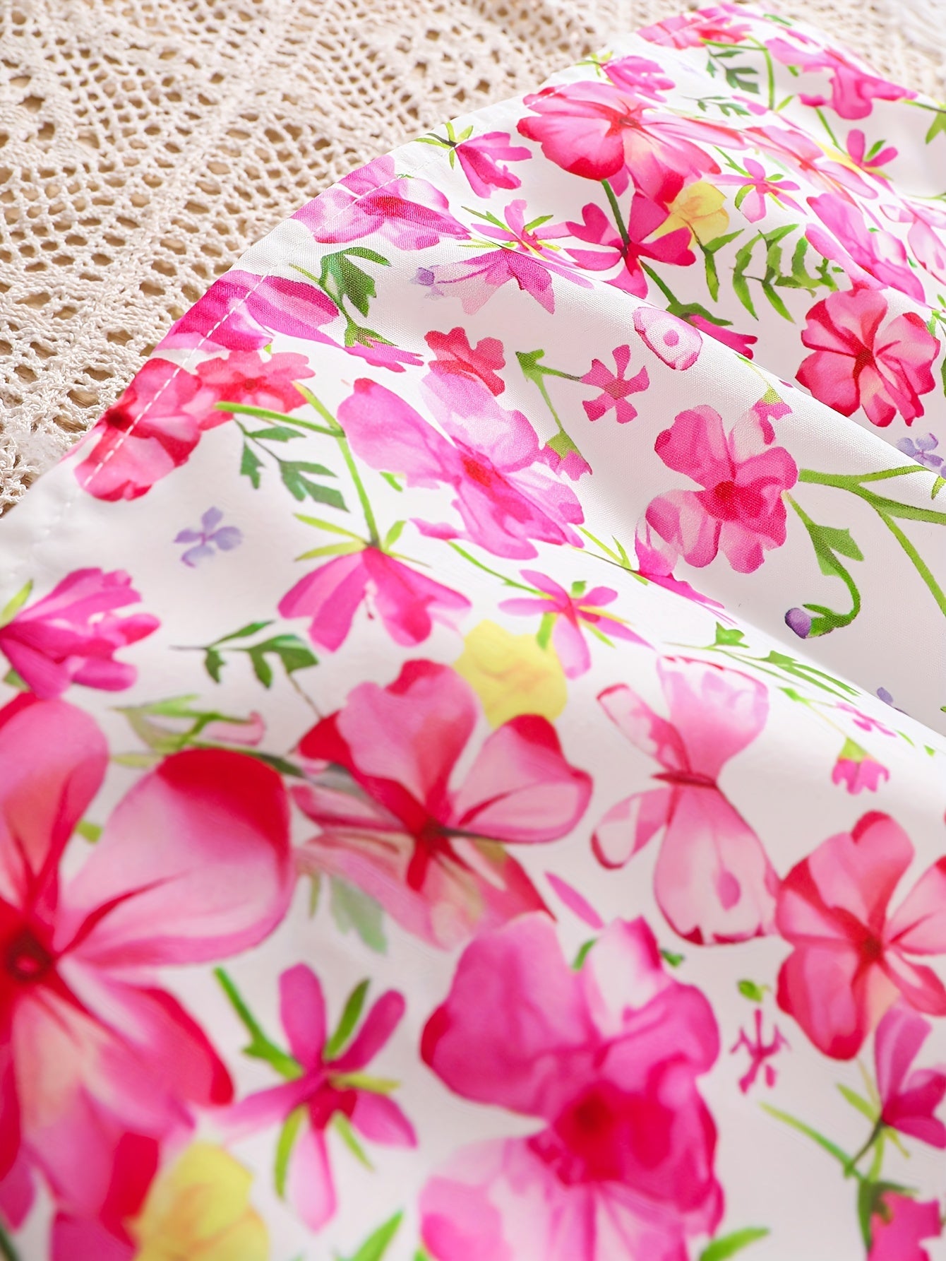 Girls Spring Floral 2-Piece Dress Set with Cardigan Polyester for Outdoor Wear