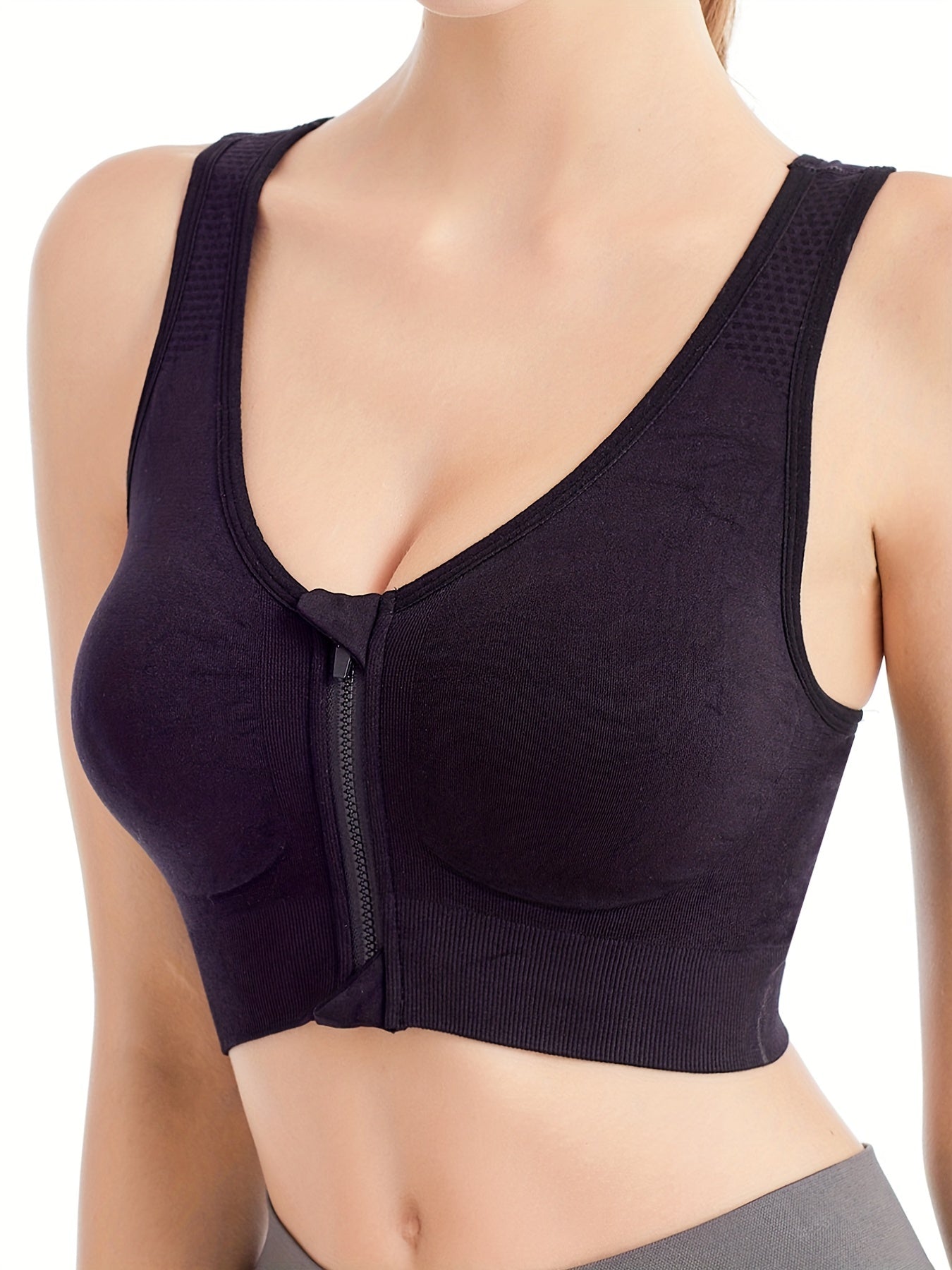 Women's Sports Bras Pack of 3 Front Zipper Yoga Running Comfortable Soft