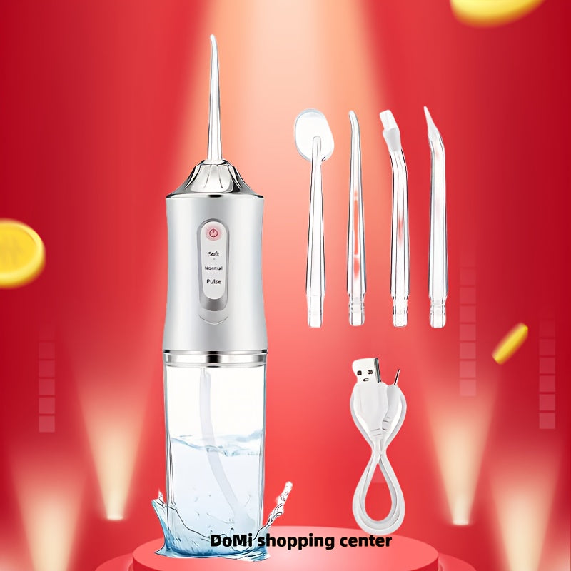 Electric Water Flosser with 4 Nozzles Portable Oral Cleaner for Travel and Daily Use