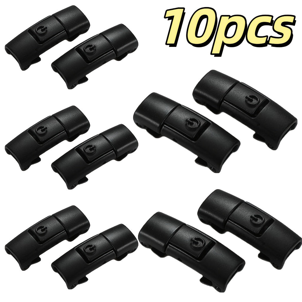 Unisex No-Tie Shoe Clips with Snap Lock for Easy Adjustment, 10 Pack