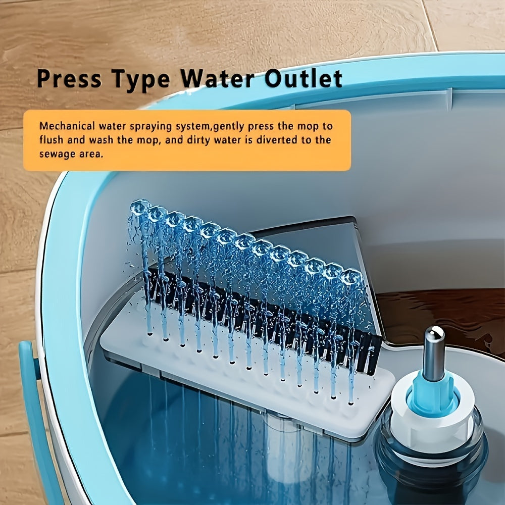Sistema de mopa y cubeta con giro para una limpieza fácil del suelo, plástico duradero, sin manos