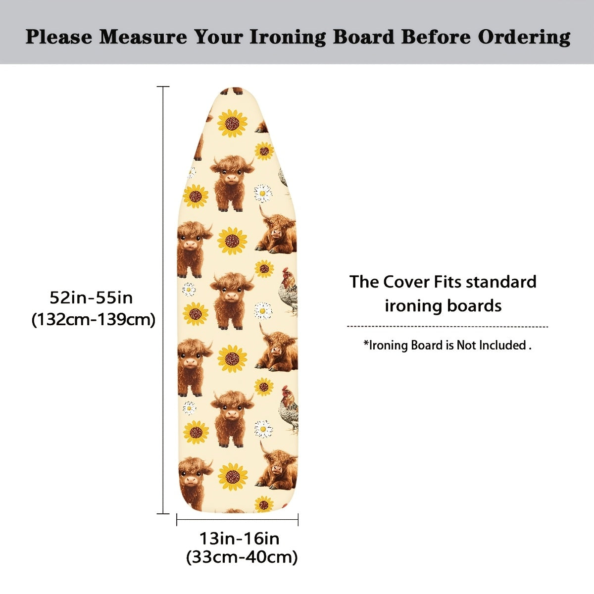 Funda y almohadilla para tabla de planchar 38x137cm Acolchado grueso, resistente a las manchas