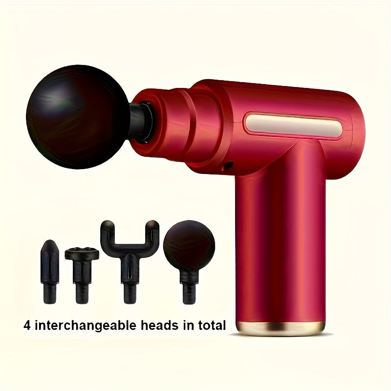 4 ta almashtiriladigan boshli mini massaj quroli va 6 ta rejim, turli ranglarda USB orqali zaryadlanadi - Otalar kuni va Sevgi kuni uchun ideal sovg'a.