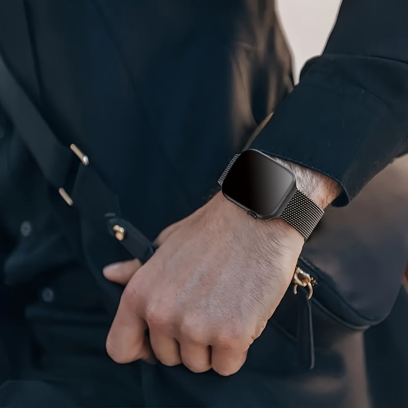 Stainless Steel Milanese Loop Watch Band for Apple Watch Series 7 6 8 SE 3 Men Women