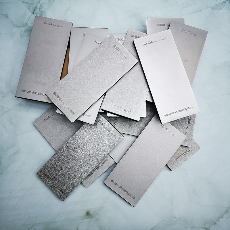 Diamond Sharpening Stones Set 120 600 1500 3000 Grit with Base and Sharpening Bar