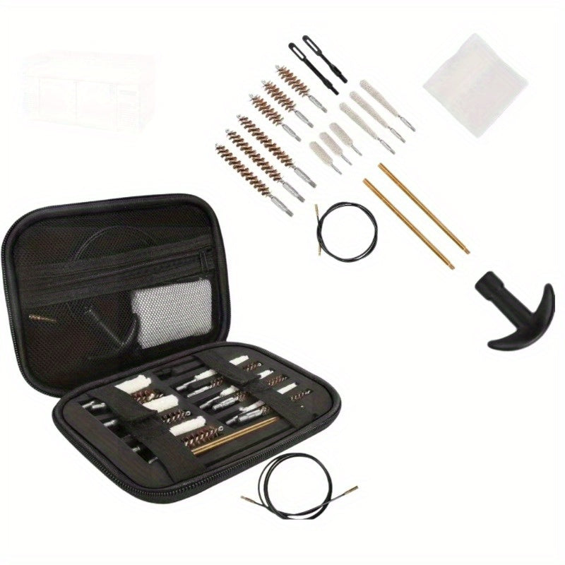 Gun Cleaning Kit with Nylon Case, Brushes, Bronze and Barrel Cleaners