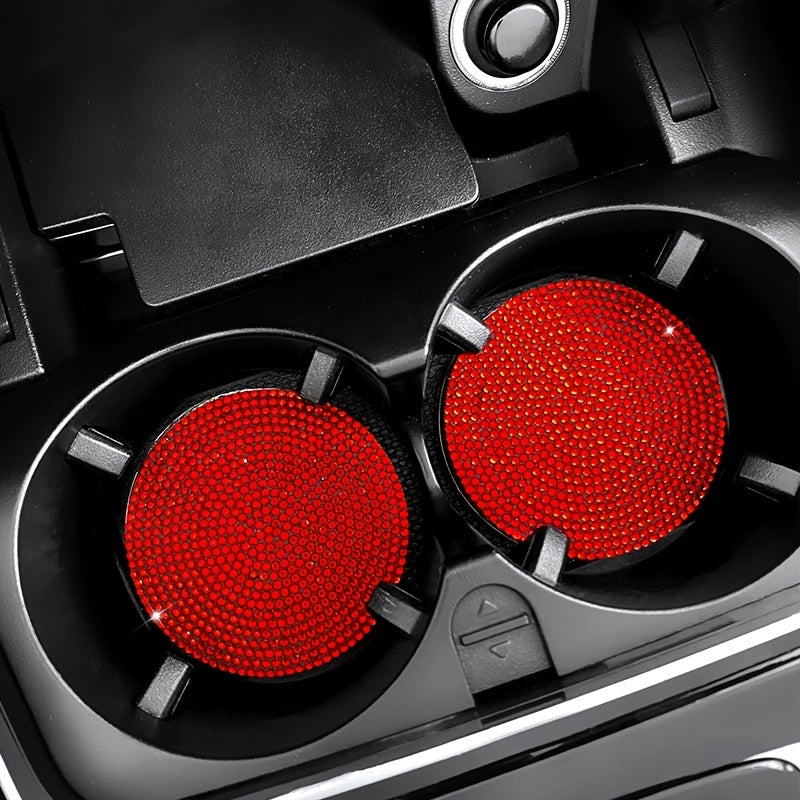 Автомобильные подстаканники с искусственным алмазным принтом, противоскользящая блестящая отделка со стразами, украшение для держателя стакана