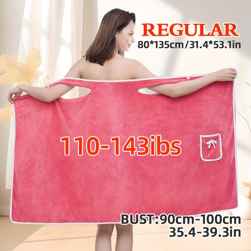 1 dona Qiziqarli Kamon Yumshoq Dush Yubkasi Ayollar uchun, Cho'miladigan Sochiq, Cho'ntakli, Uy va Sayohat uchun Moslashtiriladigan