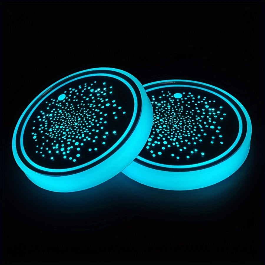 LED Car Cup Holder Neon Light Intelligent Sensing Colorful Atmosphere Light with 7 Colors