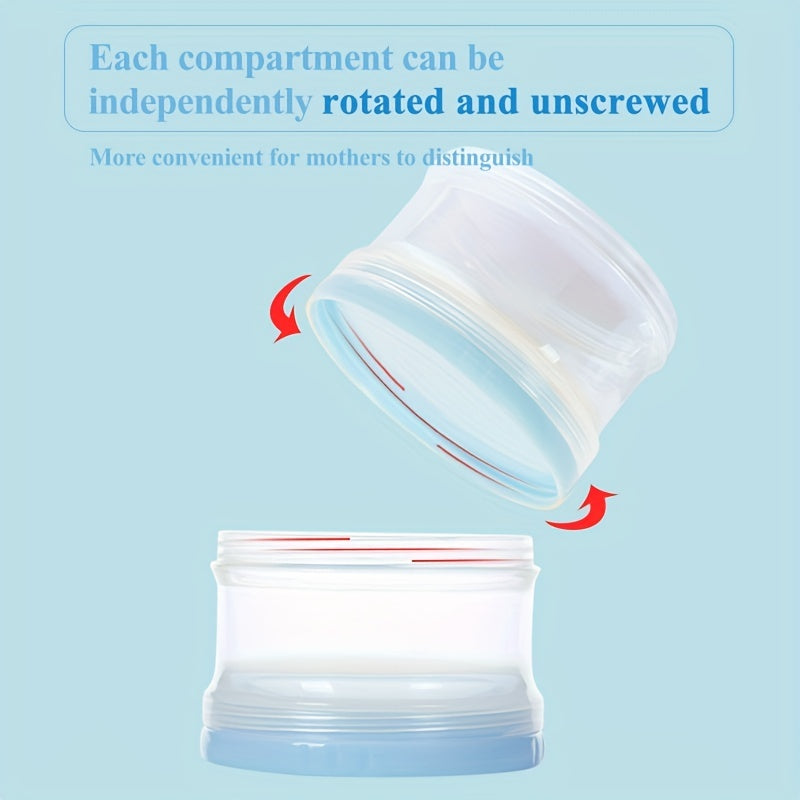 Portable Milk Powder Container with Divided Compartments for Travel and Home Use