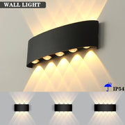 Aplique de pared LED para exteriores con luz cálida, montaje semi empotrado, plástico