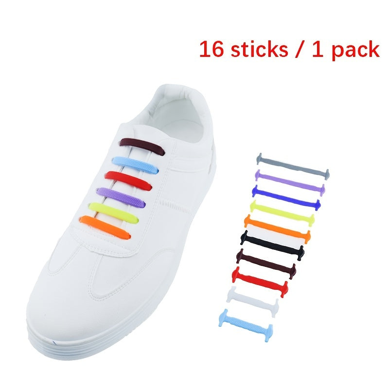 Unisex Silicone Elastic No Tie Shoelaces Buckle Free Creative Elastic Laces