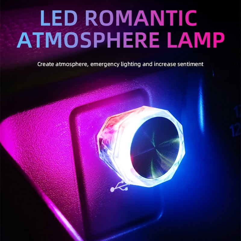 Luz de ambiente LED para coche USB, lámpara de estado de ánimo para interiores, lámpara decorativa portátil, súper brillante