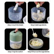 Plastic Food Chopper Mini Food Processor with USB Rechargeable Portable Vegetable Dicer and Garlic Mincer