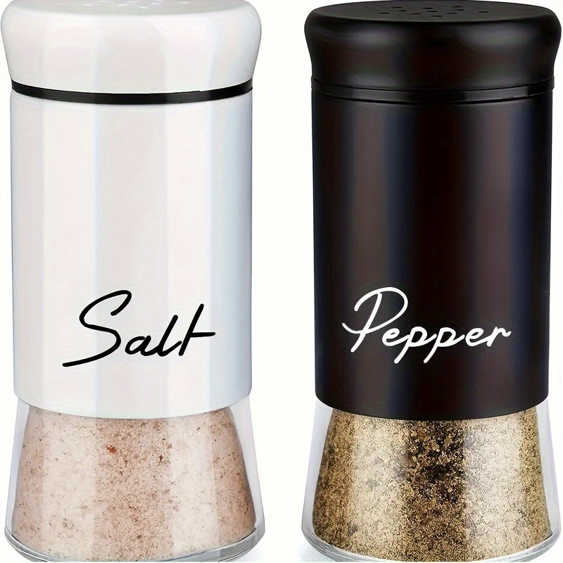 Glass Bottom Salt and Pepper Shakers Set with Stainless Steel Lids 2-Pack