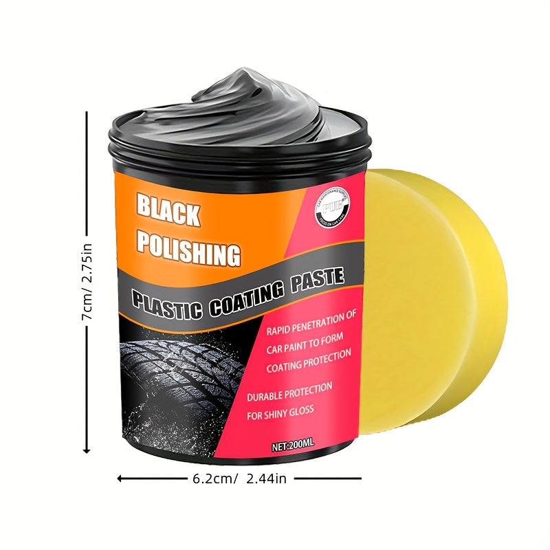 Black Tire and Plastic Polishing Paste All-in-One Car Care Restores Shine